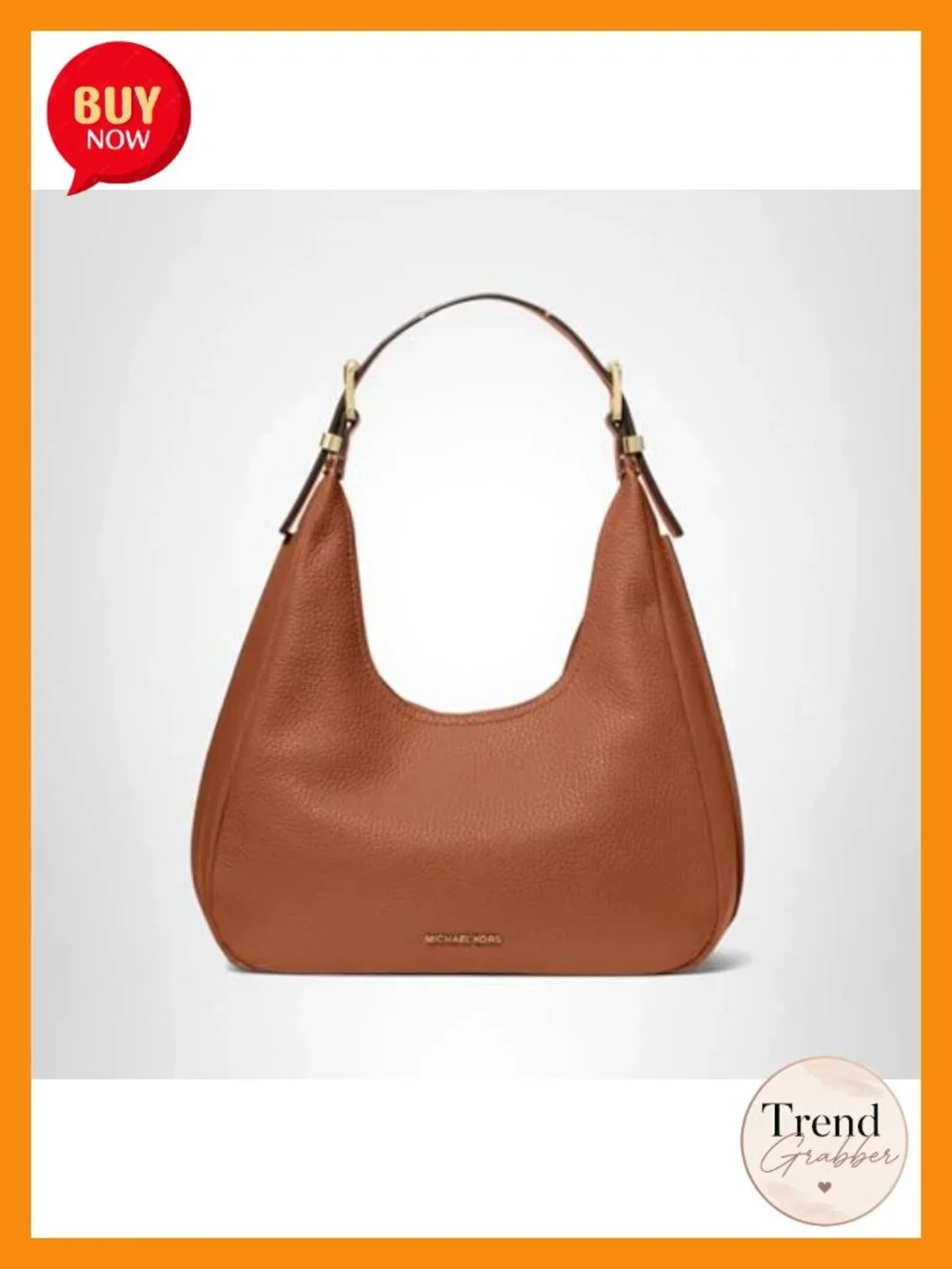 Hobo Shoulder Bag Pebbled Leather Adjustable Strap